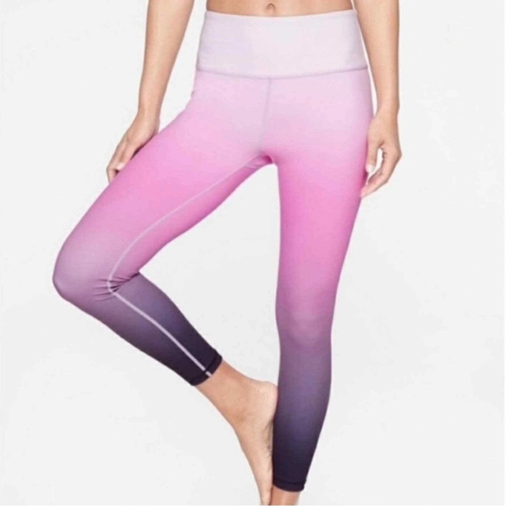 Athleta Elation Pink Ombre 7/8 Tight Leggings Women’s Small Petite